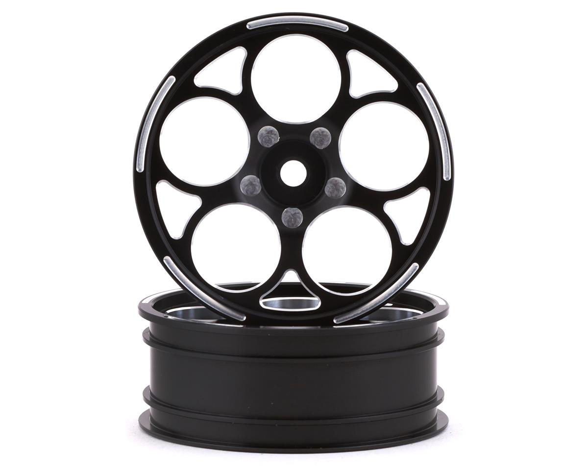 SSD 00473 RC 5 Hole Aluminum Front 2.2” Drag Racing Wheels (Black) (2)
