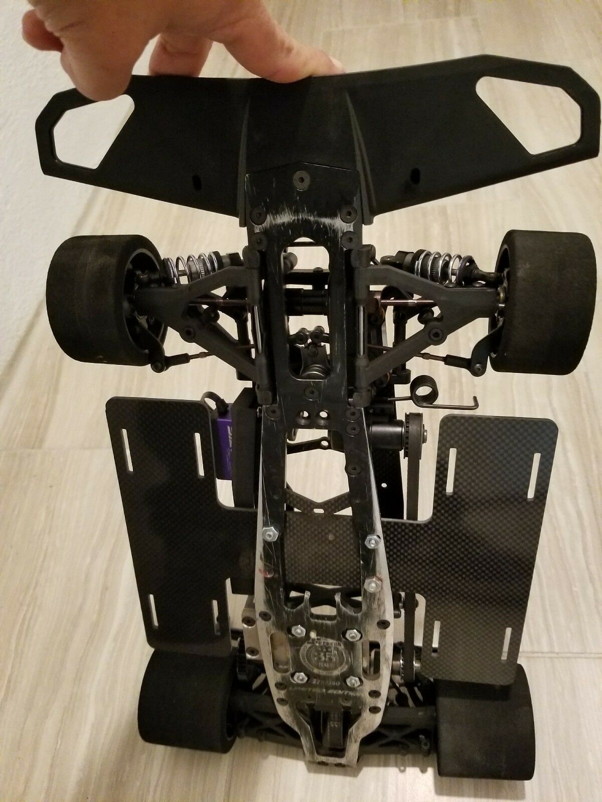 Plateau de batterie à plaque H en FIBRE de carbone 1/8, décalage universel