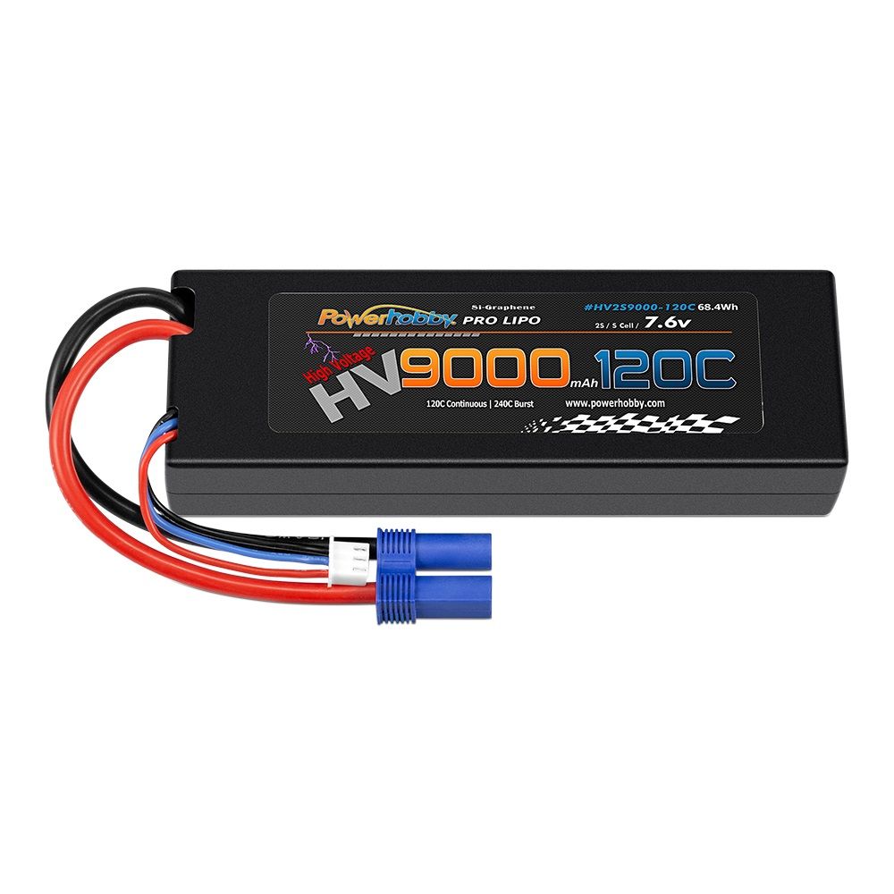 Powerhobby 2S 7.6V HV + Graphene 9000MAh 120c Lipo Battery w EC5 Plug