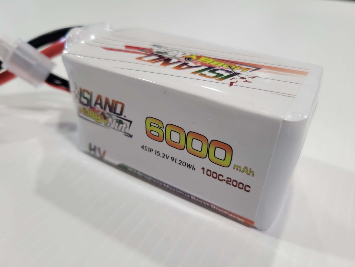 IslandHobbyNut 4s HV SHORTY 6000 mah 15.2v 100 - 200C BATTERIE LIPO AVEC EC5 OU QS8