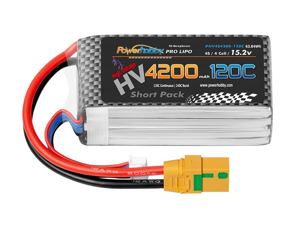 Powerhobby 4S 15.2V 4200mah 120C GRAFENO + Batería Lipo HV con enchufe XT90