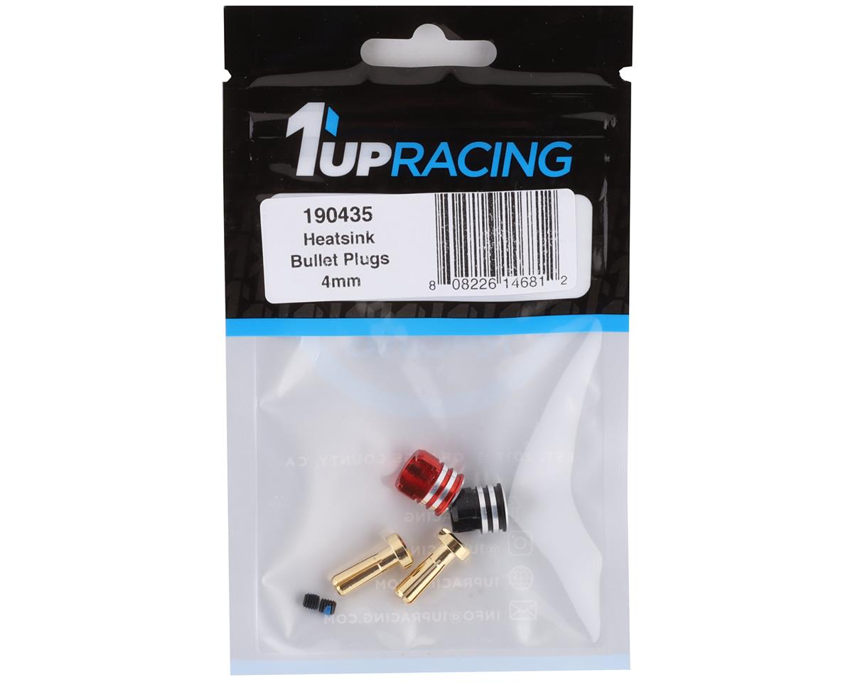 1UP Racing 190435 Puños para disipador de calor con balas de 4 mm (negro/rojo)