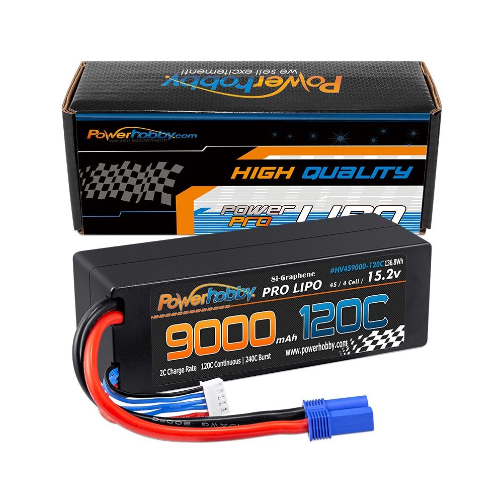Batterie Lipo graphène Powerhobby 4S 15.2V 9000mah 120c avec prise EC5