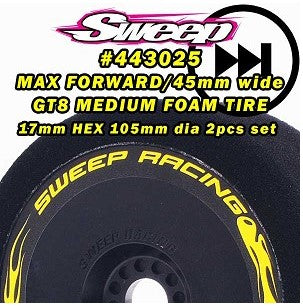 NEUMÁTICOS DE ESPUMA MEDIA Sweeps Racing MAX FORWARD para GT 17 mm HEX