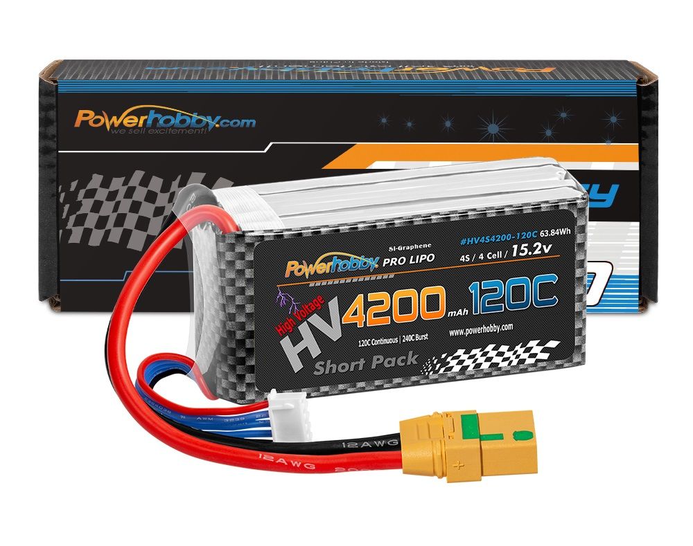 Powerhobby 4S 15.2V 4200mah 120C GRAFENO + Batería Lipo HV con enchufe XT90