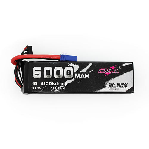 Batterie Lipo CNHL série noire 6000mAh 22.2V 6S 65C pour avion hélicoptère Jet