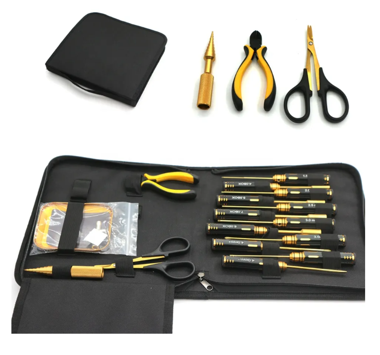 Juego de herramientas de competición IRonManRc de 17 piezas.