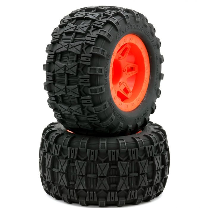 POWERHOBBY PHT2372-O 1/8 Raptor 3.8" Pneus tout terrain ceinturés 17MM montés Orang