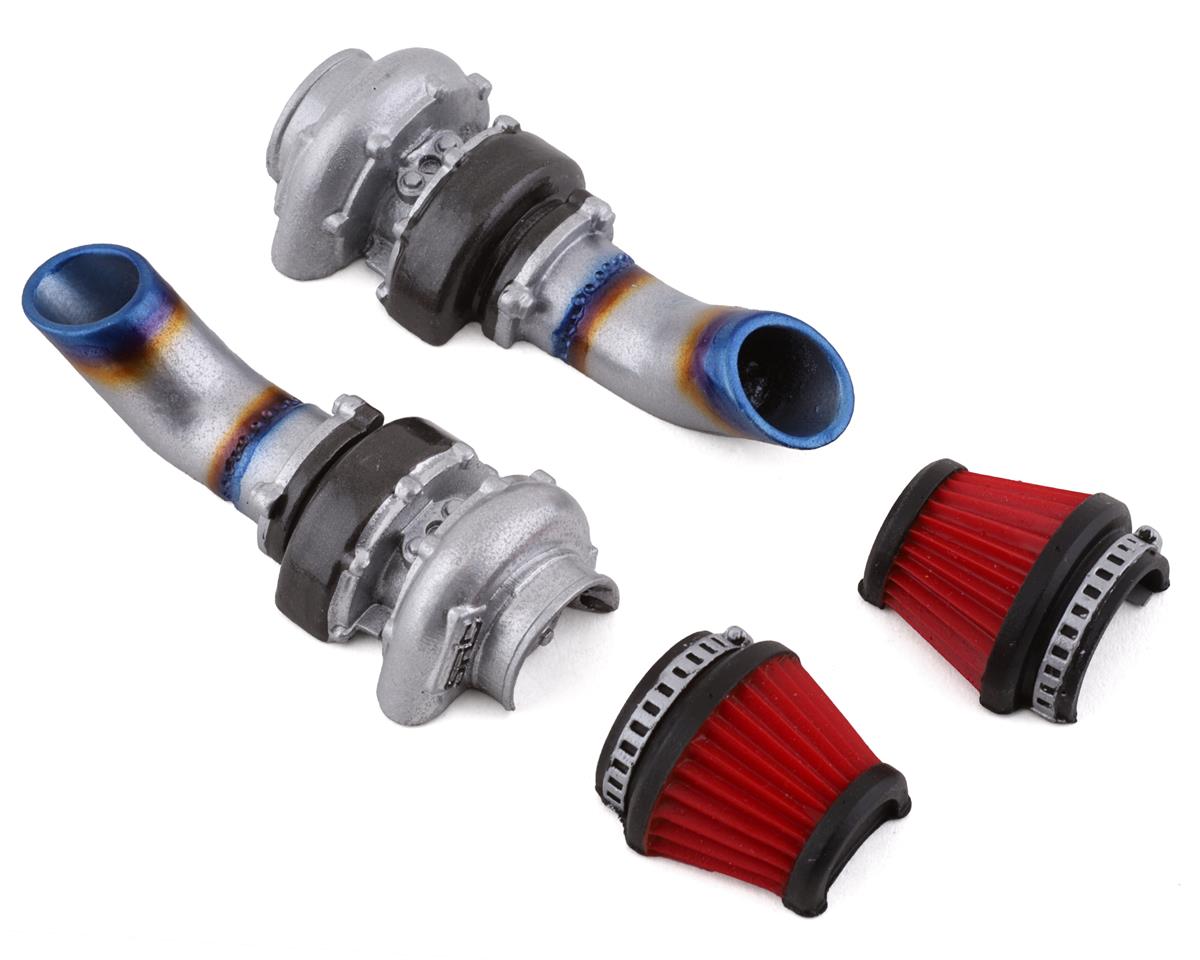 Sideways SDW-DUALTURKIT Scale Drift Dual Half Turbo Kit w/Cone Filter (2) (Red)