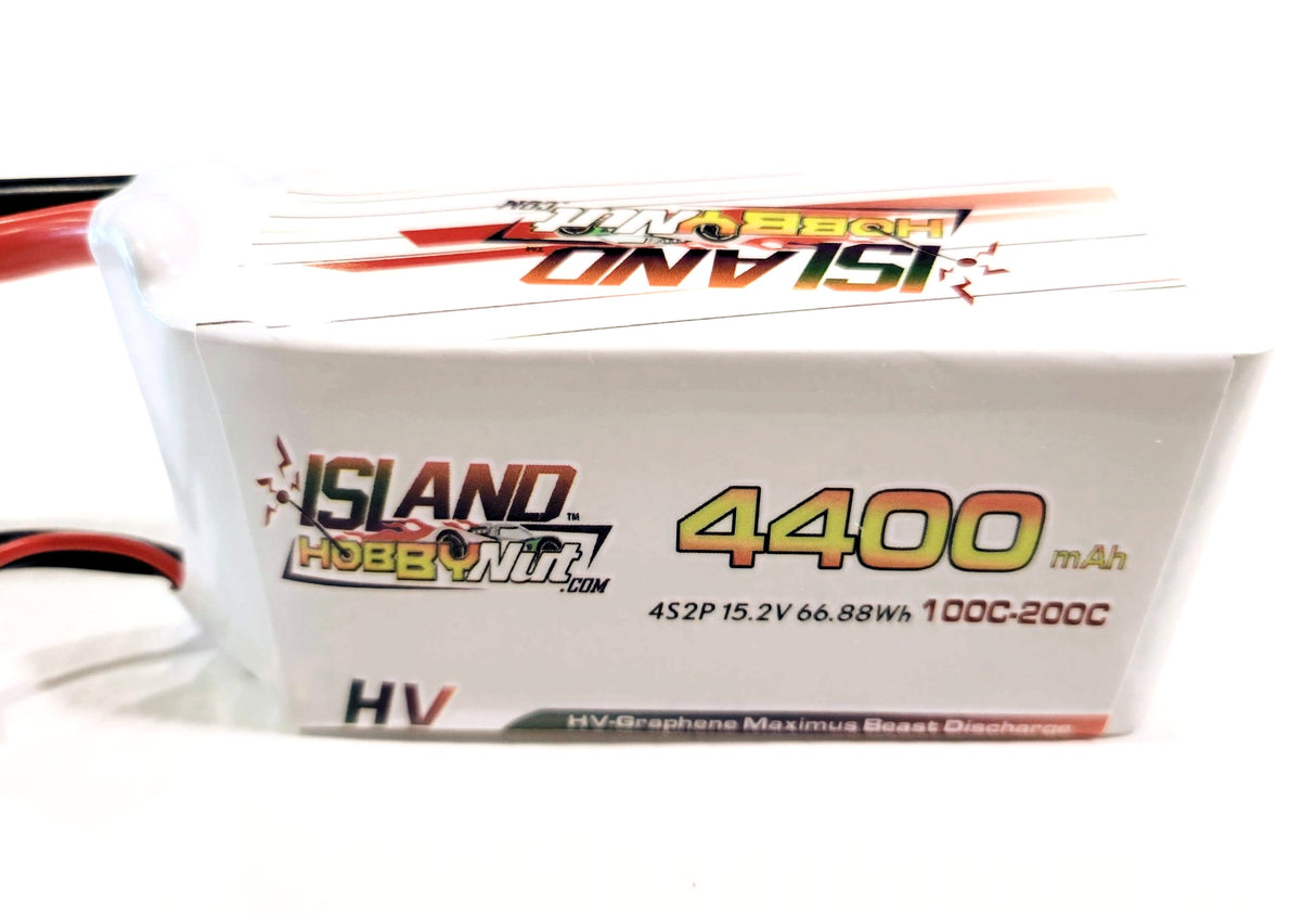 IslandHobbyNut 4s HV SHORTY 4400 mah 15.2v 100 - 200C BATERÍA LIPO CON EC