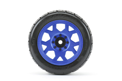 JETKO JKO5801CLMSGBB2 1/5 XMT EX-Tomahawk Tires Mounted on Metal Blue Claw Rims