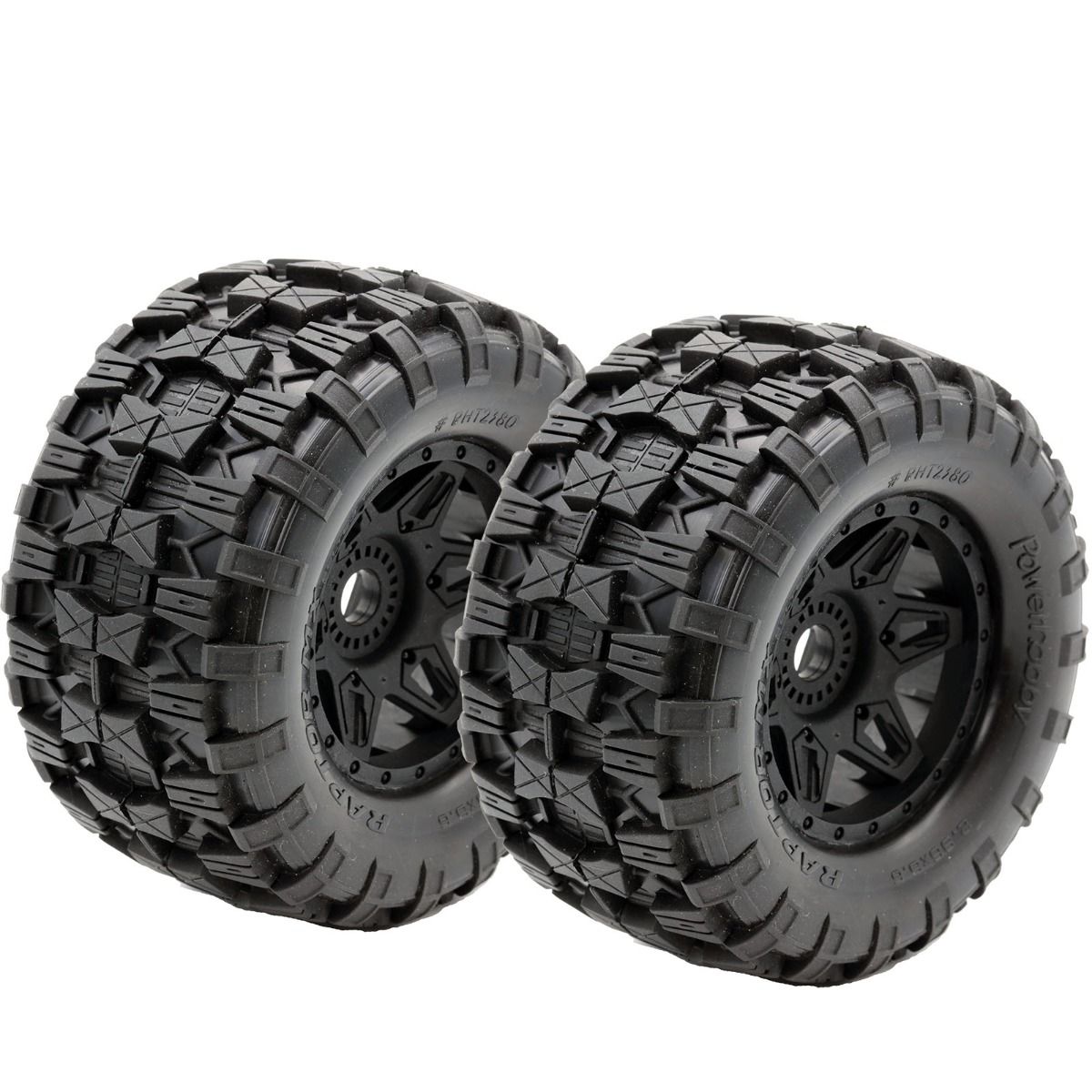 Powerhobby PHT2380 Raptor MX Belted All Terrain Tires Mounted 17mm Traxxas Maxx