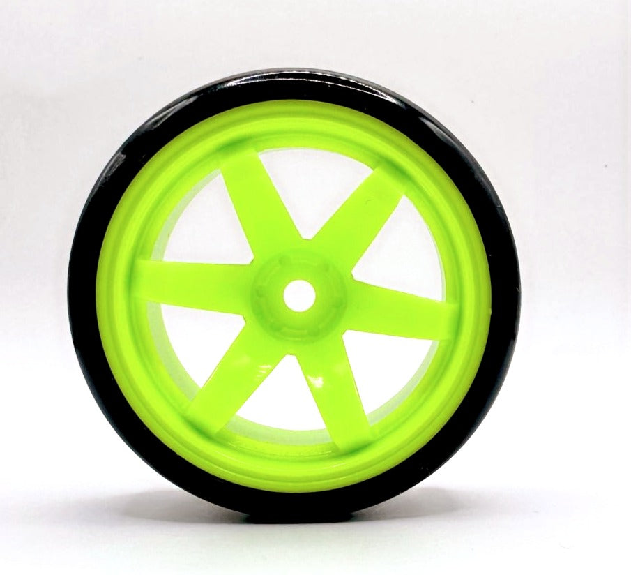 RUEDAS DE DERIVA IRONManRc 1/10 CON NEUMÁTICOS DUROS * 6 RADIOS LIMAS * PAQUETE DE 4