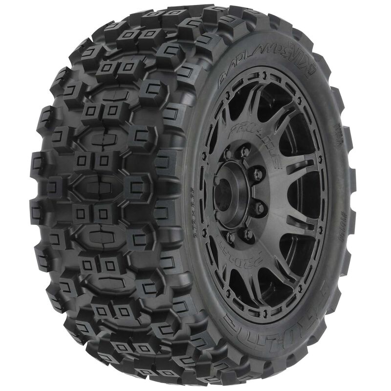 Proline 10198-10 1/6 Badlands MX57 Front/Rear 5.7" Tires Mounted 24mm Black Raid