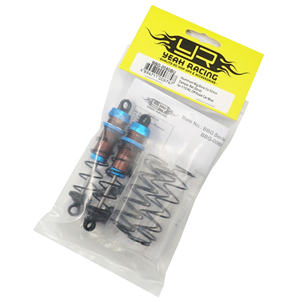 Yeah RACING BBG-0080BU ALUMINIUM BIG BORE GO 80MM AMORTISSEUR SET 2PCS POUR 1/10 RC OFFROAD CAR ROUGE