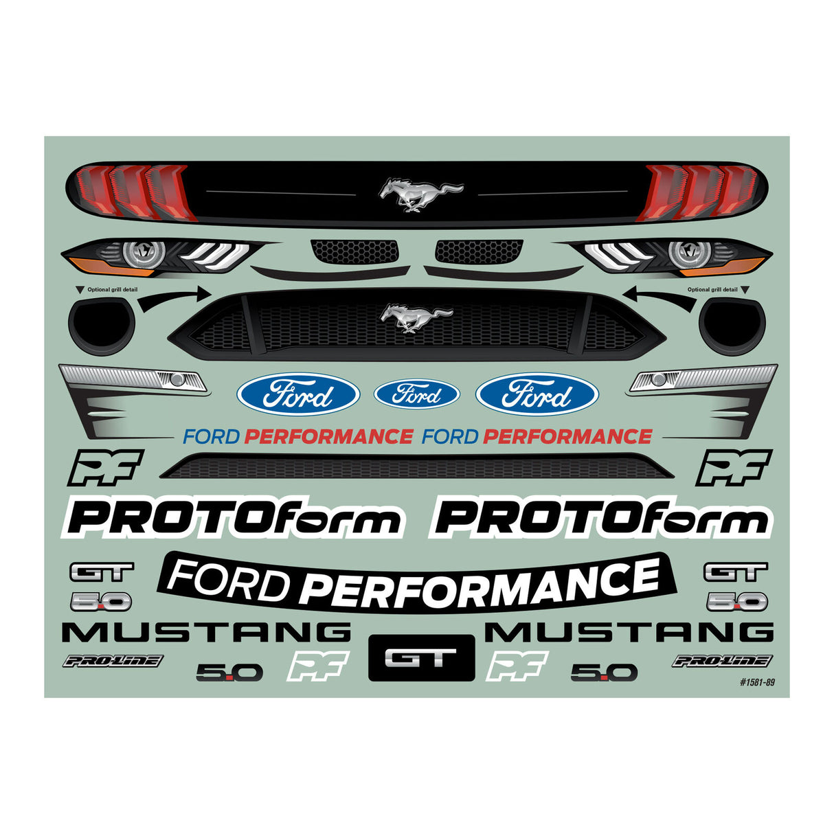 Protoform PRM158100 1/7 2021 Ford Mustang GT Clear Body: ARRMA Felony
