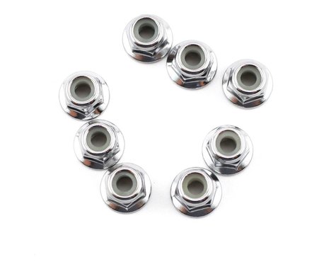 Traxxas 3647 4mm Steel Flanged Serrated Nylon Locknut (8)