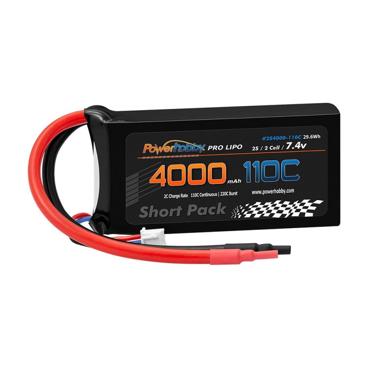 Powerhobby 2S 7.4V 4000mah 110C-220C Batería Lipo de carreras de arrastre corto
