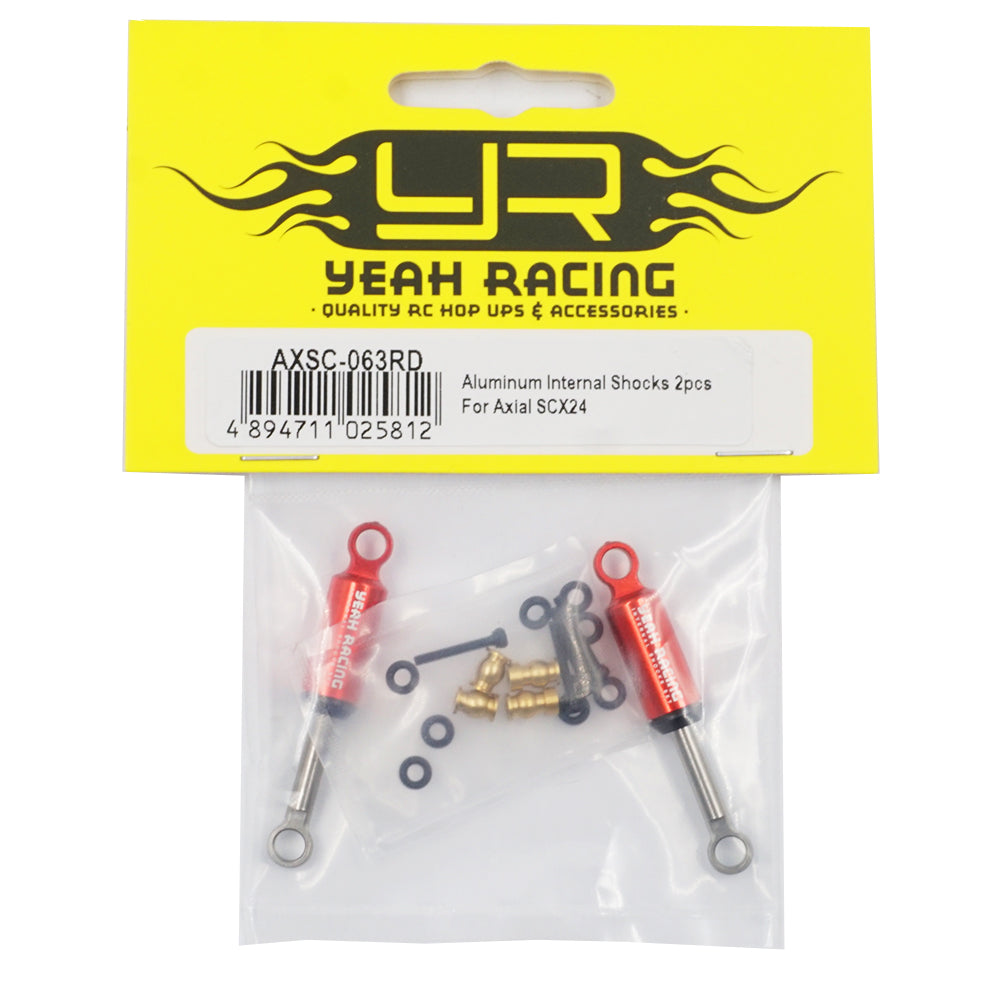 Yeah Racing AXSC-063RD ALUMINUM INTERNAL SPRING SHOCKS V2 2PCS FOR AXIAL SCX24