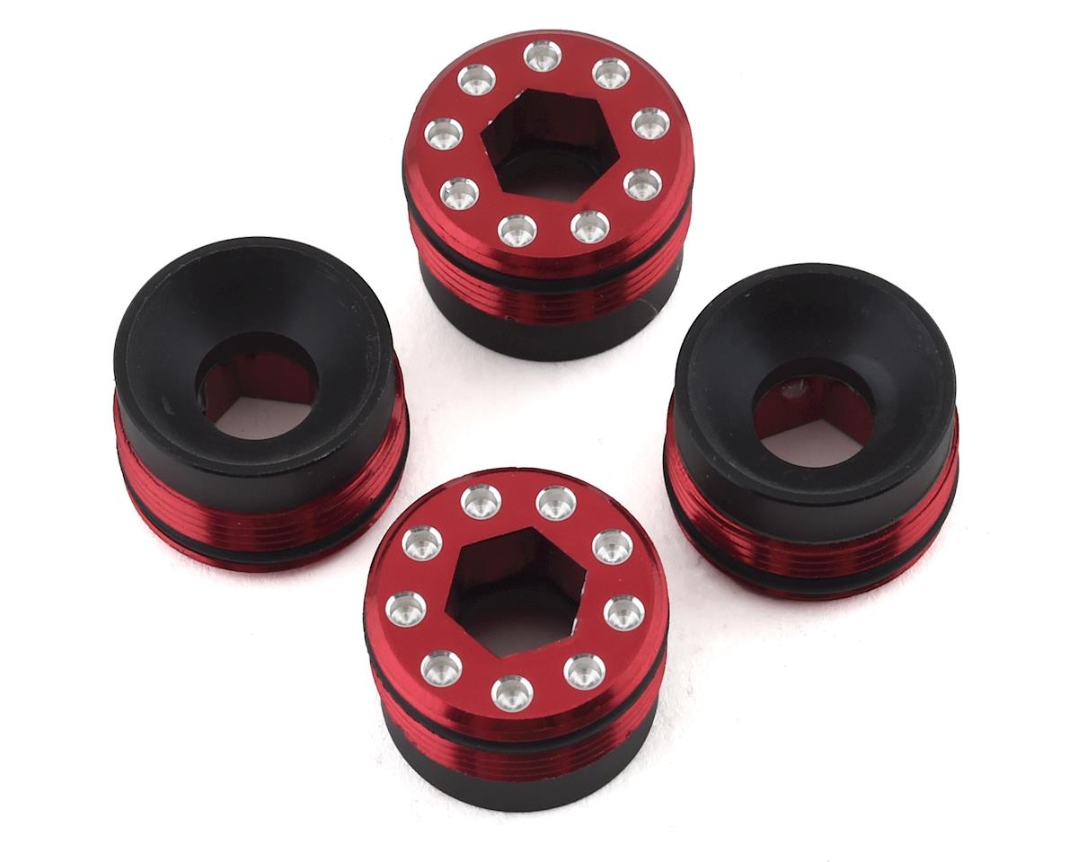 Hot Racing AFE21N02 Arrma Kraton 8S Joint torique en aluminium Delrin Cap Écrou de moyeu (rouge) (4)