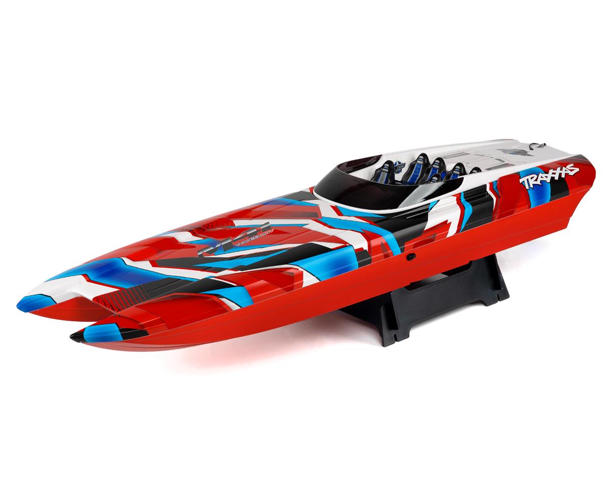Traxxas DCB M41 Widebody 40" Catamaran Haute Performance 6S Bateau de Course (Rouge) avec TQi