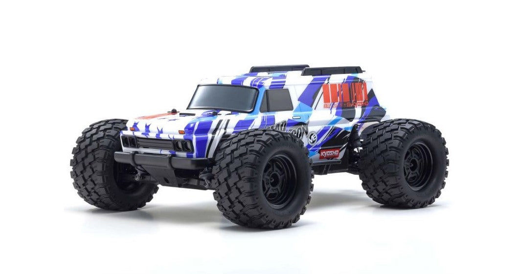 KYOSHO 34701T2 1980 Mad Wagon 1/10 4WD RTR Brushless Monster Truck, Blue
