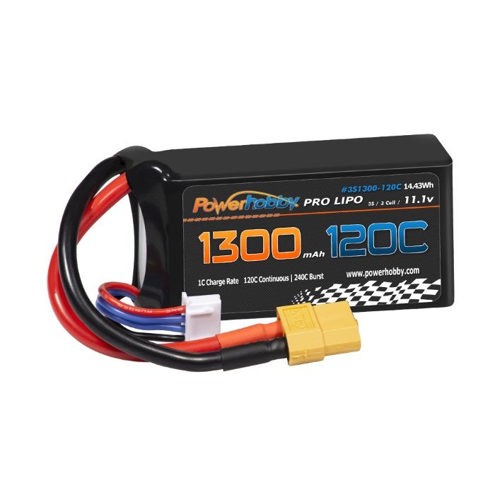 Batterie Lipo Powerhobby 3S 11,1 V 1300 mah 120C avec prise XT60