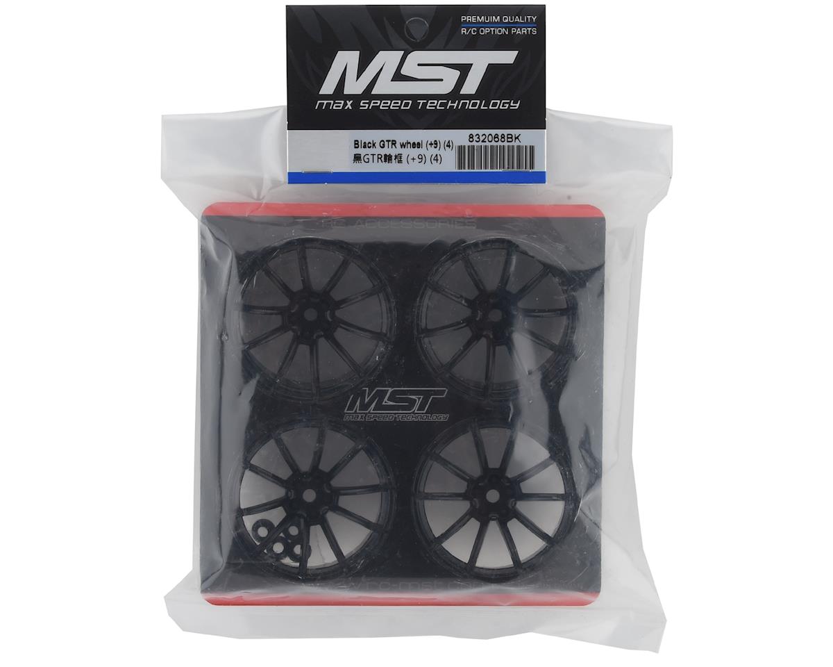 MST 832068BK GTR Wheel Set (Black) (4) (9mm Offset) w/12mm Hex