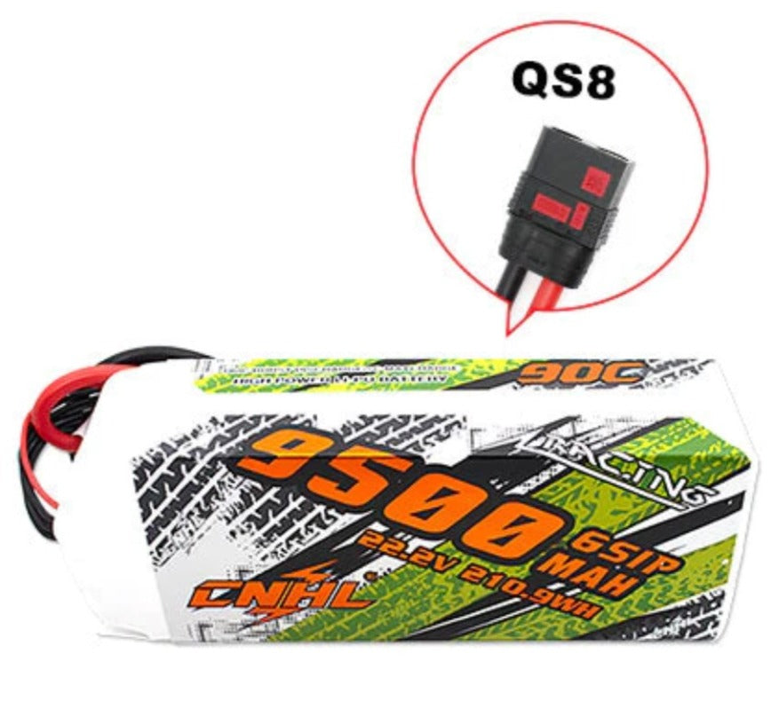 CNHL Racing Series 9500mAh 22.2V 6S 90C Lipo Battery with QS8