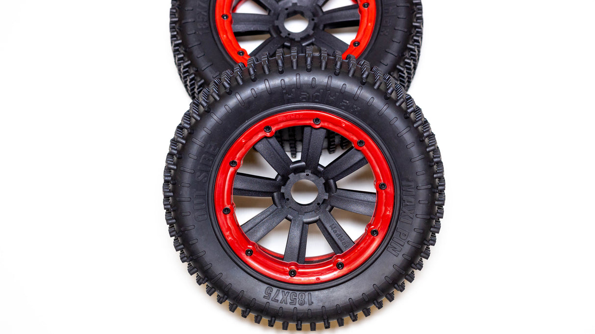 DDM RACING MMX100RD MadMax Complete Assembled "Pin" Tire/Wheel set