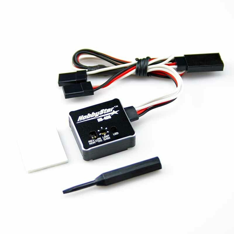 HobbyStar HS-400 Gyro, control de estabilidad ajustable, coche RC con asistencia para la deriva, NEGRO