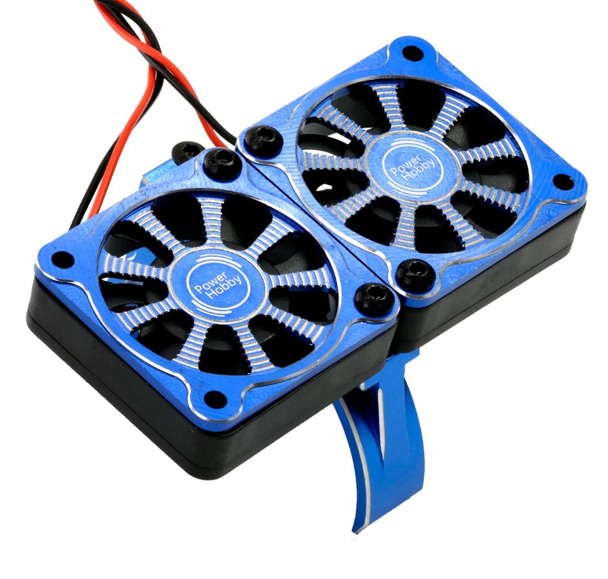 Powerhobby PH1293BLUE 1/8 Aluminum Heatsink 40mm Dual High Speed Cooling Fans w/Cover Blue