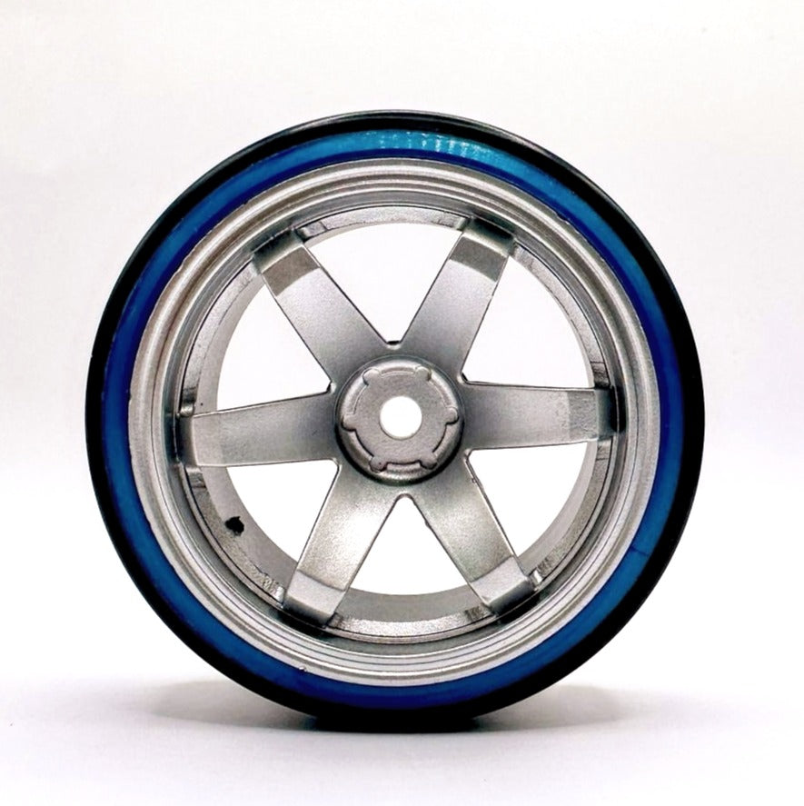 RUEDAS DE DERIVA IRONManRc 1/10 CON NEUMÁTICOS DUROS * 6 RADIOS TE37 DAVEEZ * PAQUETE DE 4