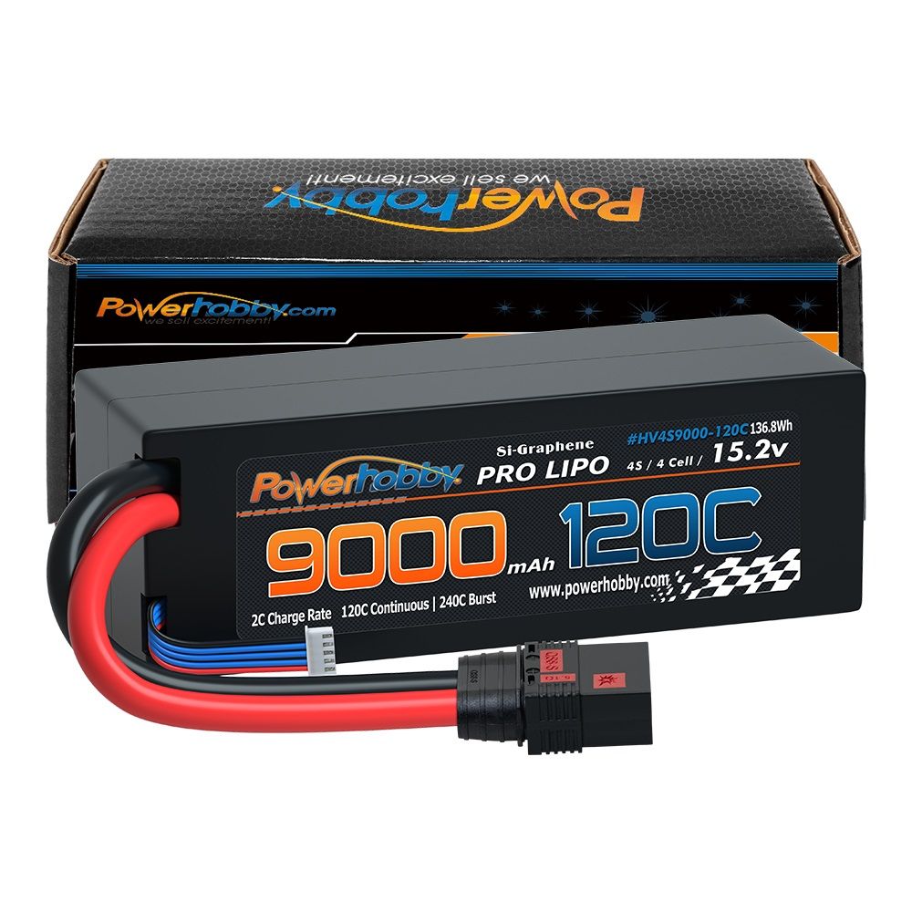 Batterie Lipo graphène Powerhobby 4S 15.2V HV 9000mah 120c avec prise QS8