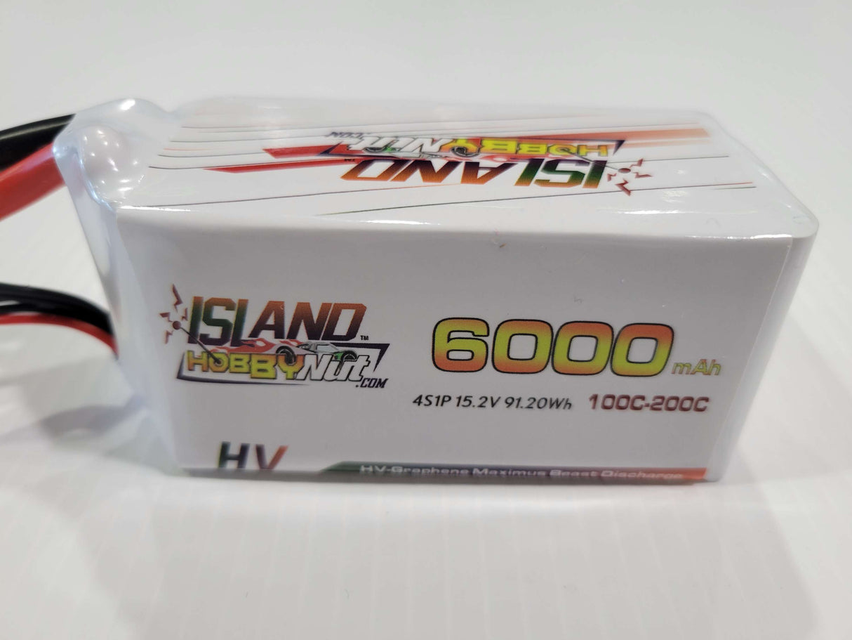 IslandHobbyNut 4s HV SHORTY 6000 mah 15.2v 100 - 200C BATTERIE LIPO AVEC EC5 OU QS8