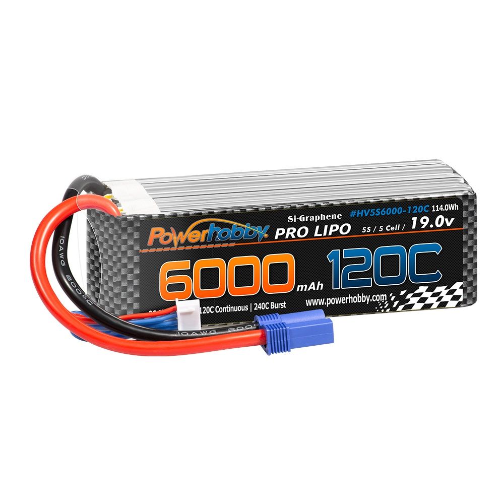 POWERHOBBY 5S 19.0V 6000MAH 120C GRAPHENE + HV LIPO BATTERY W EC5 PLUG
