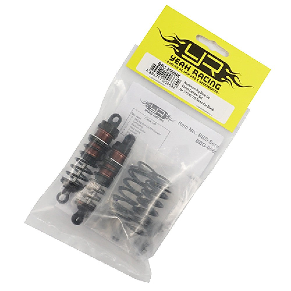 YEAH RACING BBG-0065BK ALUMINUM BIG BORE GO 65mm DAMPER SET FOR 1/10 RC OFF ROAD CAR BLACK