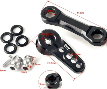 IronManRc Arrma 1/8 1/7 Dirección de enlace fijo de aluminio con brazo servo 25T
