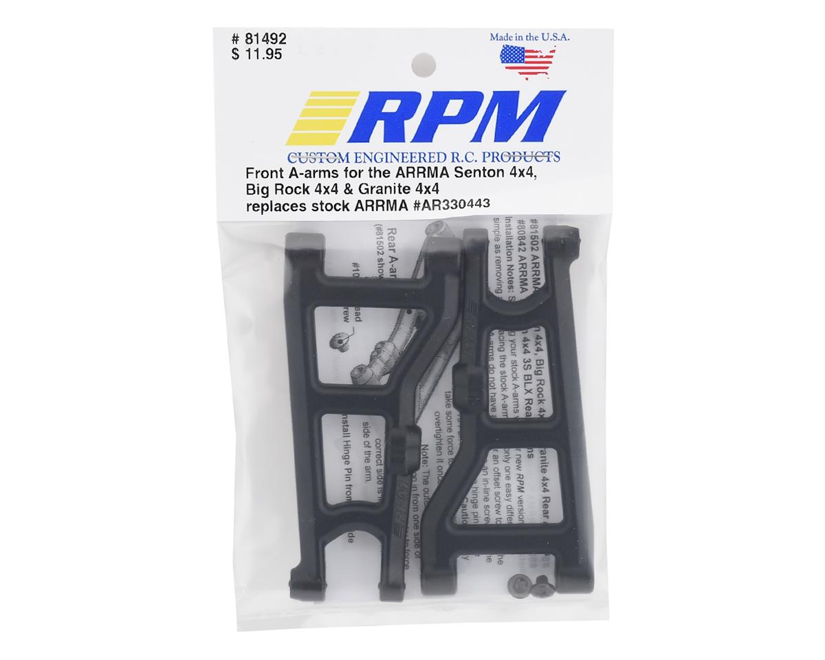 RPM 81492 Arrma 4x4 Juego de brazos de suspensión delantera (negro)