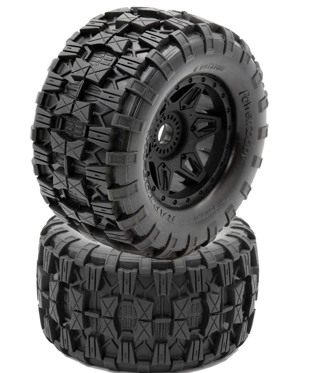 Powerhobby PHT2380 Raptor MX Belted All Terrain Tires Mounted 17mm Traxxas Maxx