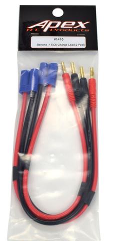 APEX 1410 EC5 4MM ENCHUFES BANANA CABLE DE CARGA DE BATERÍA - PAQUETE DE 2