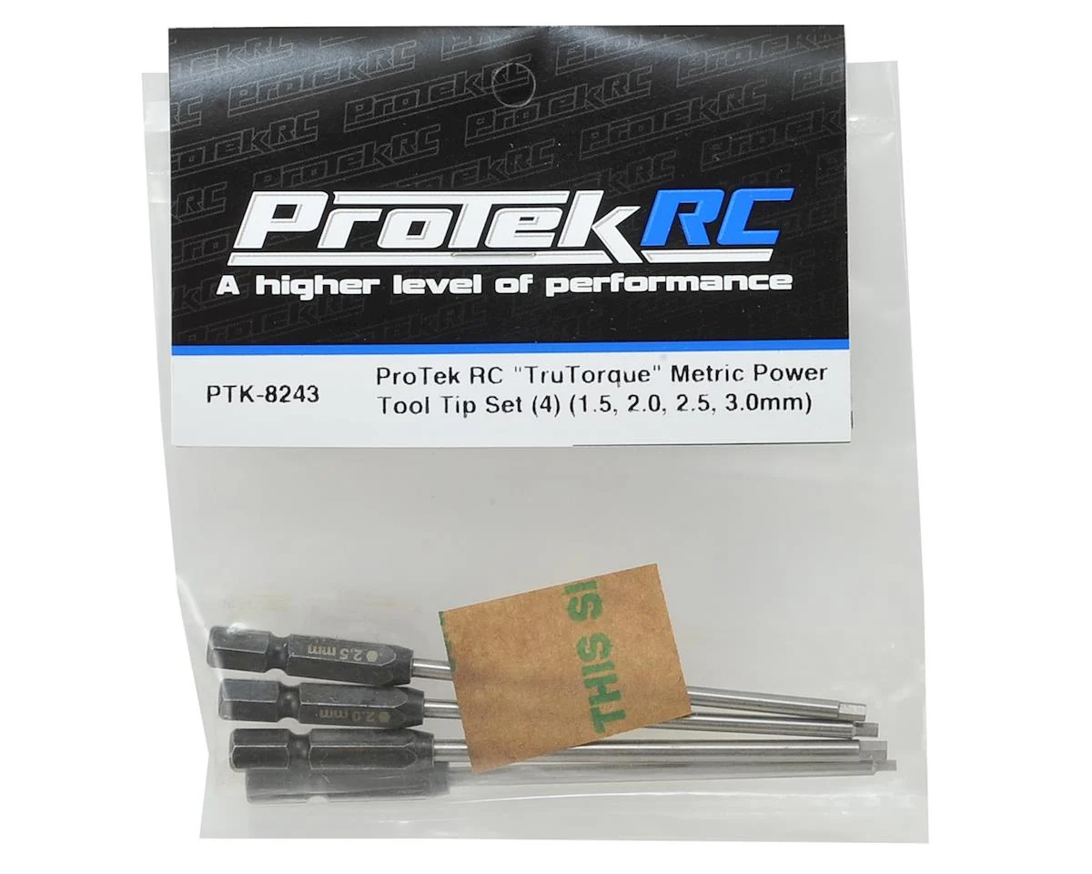 Jeu de pointes de perceuse électrique ProTek RC « TruTorque » métrique 1/4" (4) (1,5, 2,0, 2,5, 3,0 mm)