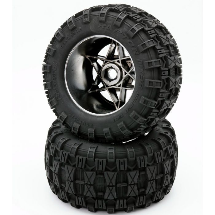 POWERHOBBY PHT2372-CR 1/8 Raptor 3.8" pneus tout terrain ceinturés 17MM montés Ch