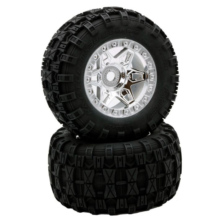 POWERHOBBY PHT2372-CR 1/8 Raptor 3.8" pneus tout terrain ceinturés 17MM montés Ch