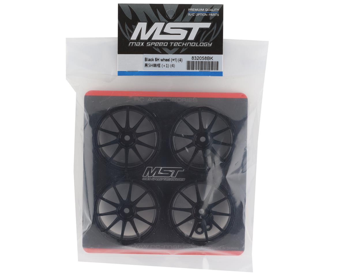 Juego de ruedas MST 832058BK 5H (negro) (4) (+1 desplazamiento) con hexágono de 12 mm