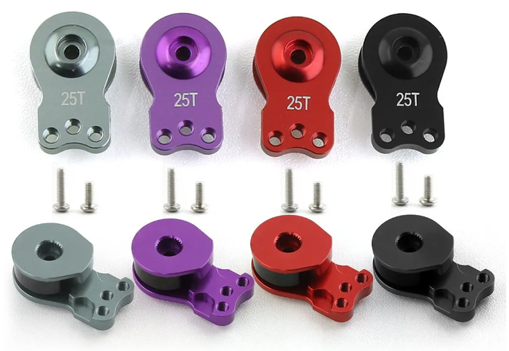 IronManRc 25T Servo Horn Tamaño corto ROJO, NEGRO, PLATA, PÚRPURA