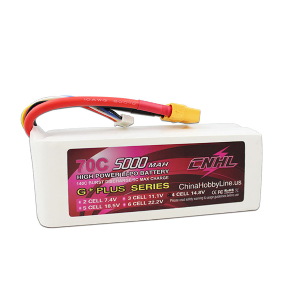 Chain Hobby 500704 CNHL g+plus 5000mah 14.8v 4s 70c lipo battery with xt90 plug