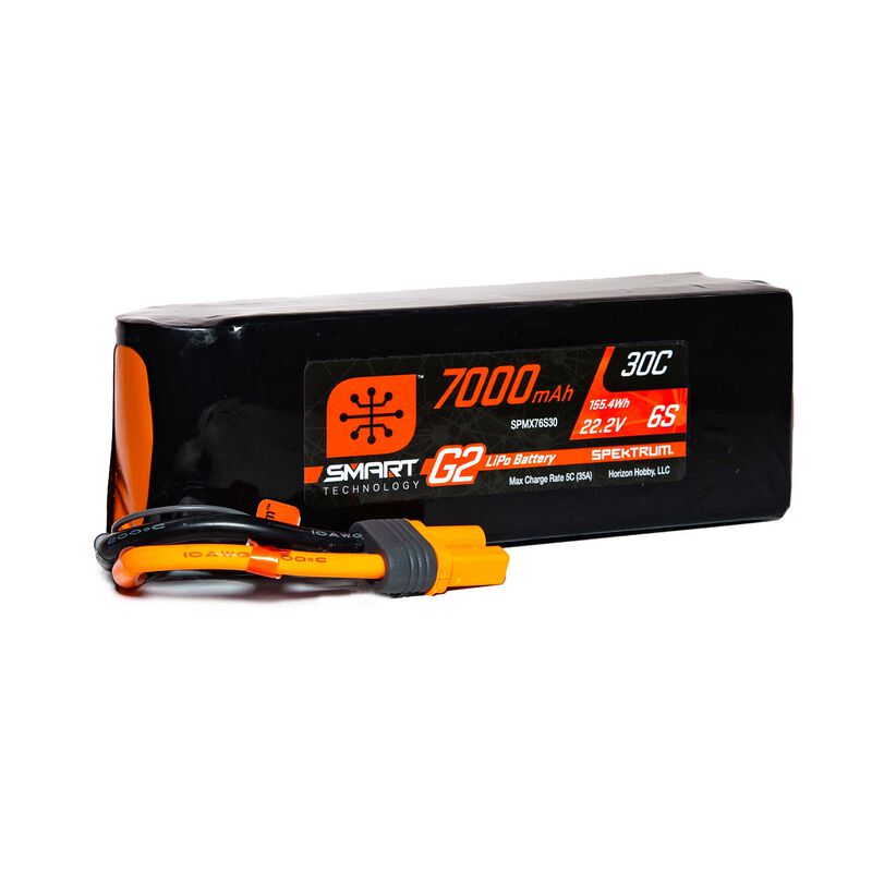 Spektrum SPMX76S30 22.2V 7000mAh 6S 30C Smart G2 LiPo Battery: IC5