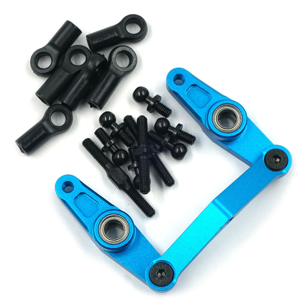 Yeah Racing TATT-042BU KIT DE DIRECTION EN ALUMINIUM POUR TAMIYA TT-01E BLEU