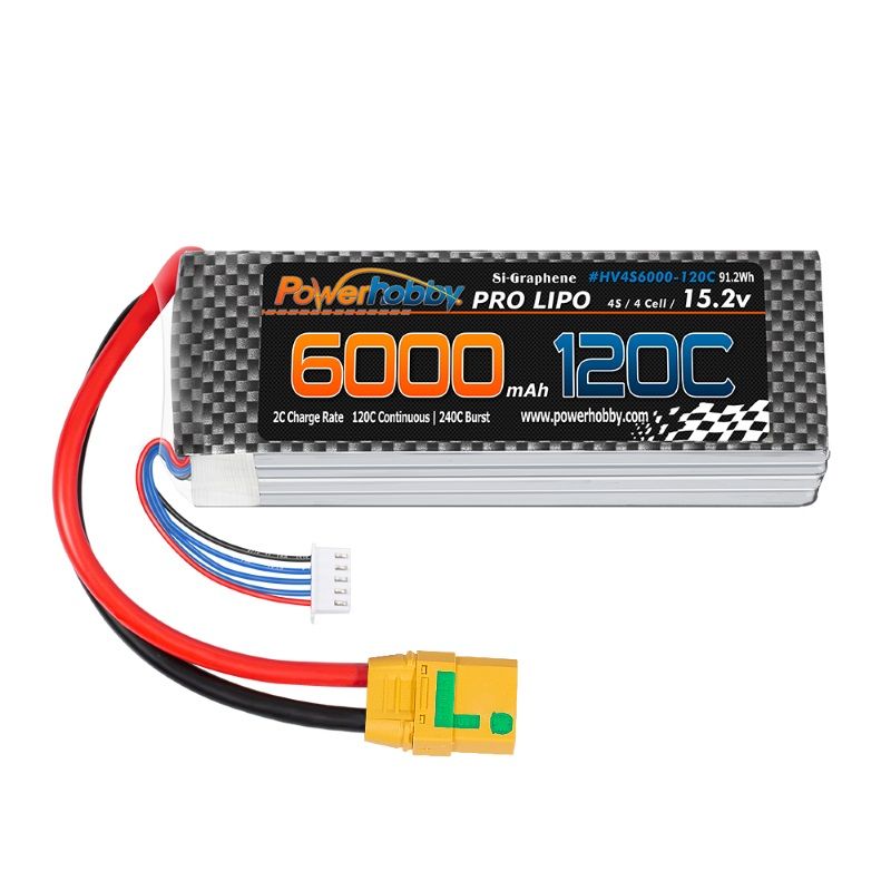 Powerhobby 4s 15.2v 6000MAH 120C Grafeno + Batería Lipo HV XT90 Enchufe Estuche Blando